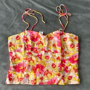 NWT Linen Floral Top Size L